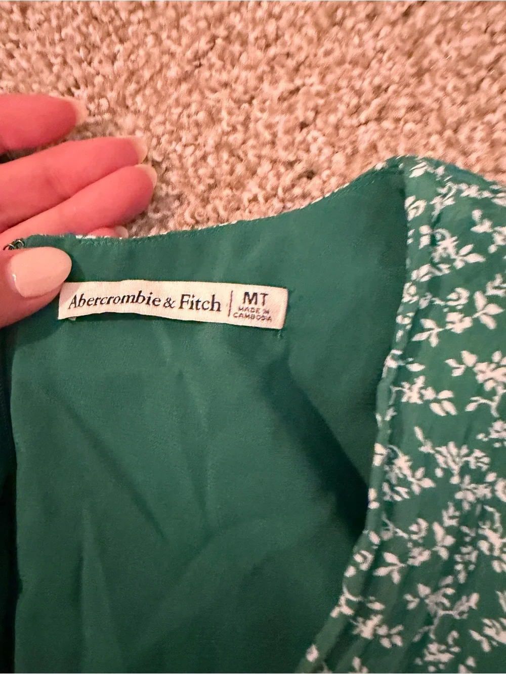 Abercrombie & Fitch Teal Floral V-Neck Sleeveless Maxi Dress